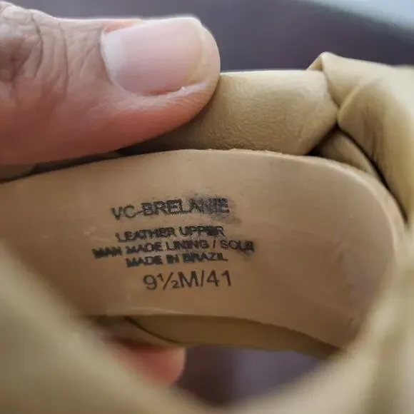 Vince Camuto VC-Berry Nude Braided Leather Heels - Size 9.5 Quiet Luxury - Picture 9 of 9